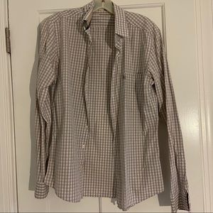 Burberry Brit 100% Cotton taupe gingham shirt
